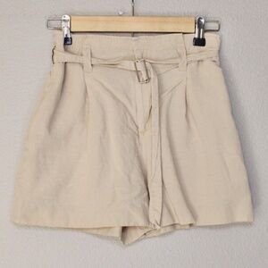 Club Monaco High Waist Tan Shorts with Belt Paperbag Size 00 Women's